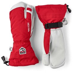 Hestra Army Leather Heli 3Finger Glove in Red